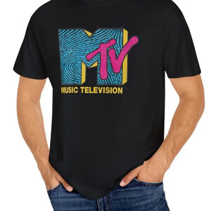 NEW: MTV Print Men's Crew Neck Fashionable Short Sleeve Sports T-shirt